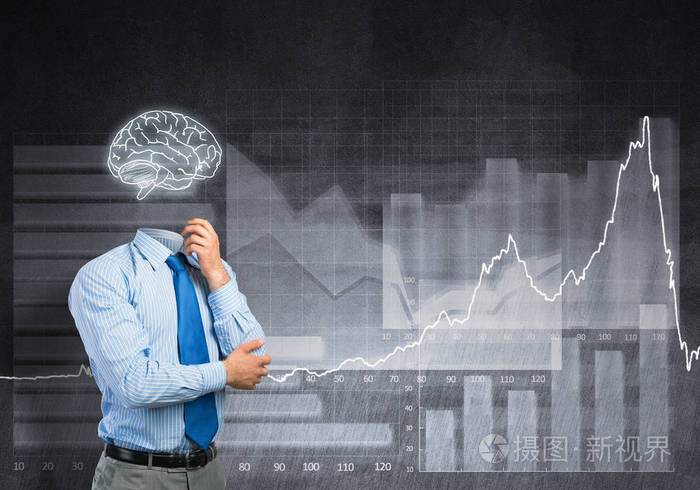 没有脸的商人头脑冷静而不是头脑清醒