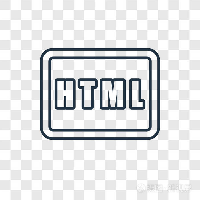 在透明背景上隔离的html图标.