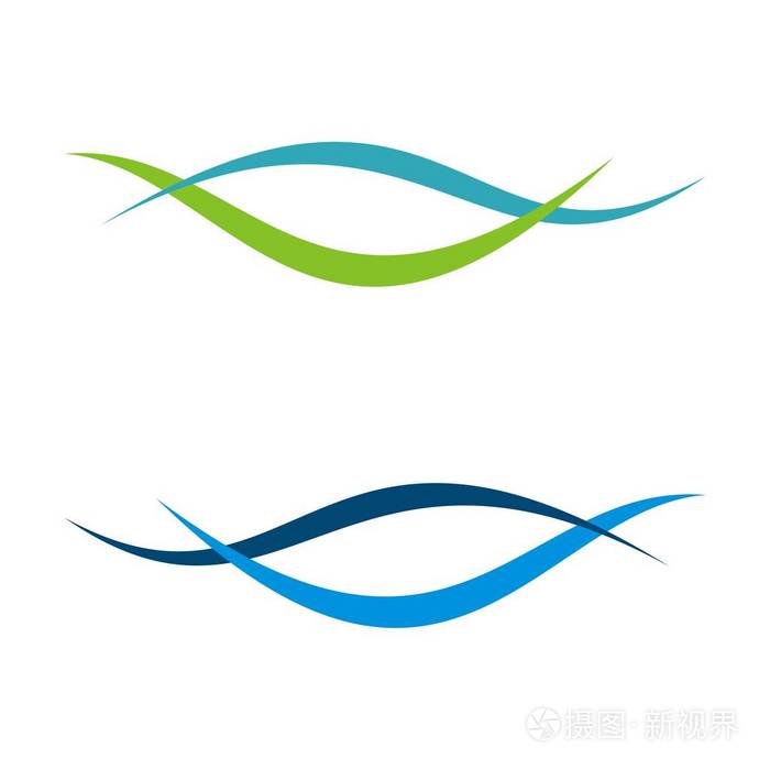 彩色抽象线标志模板白色背景