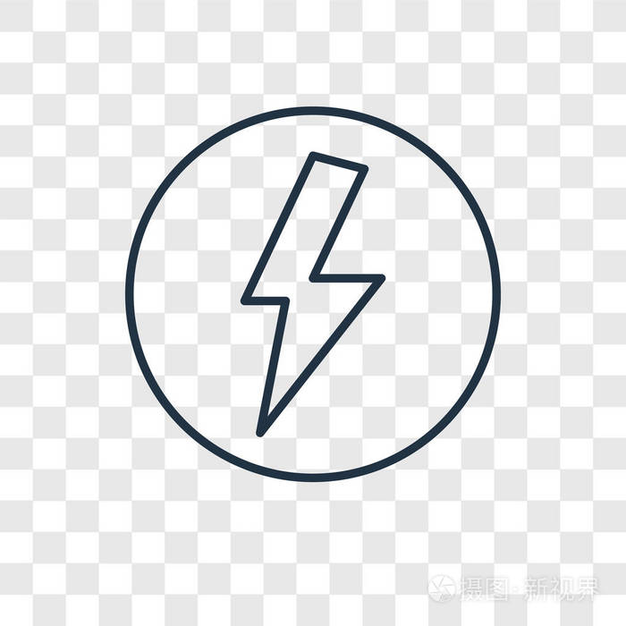 闪电图标隔离在透明背景上.