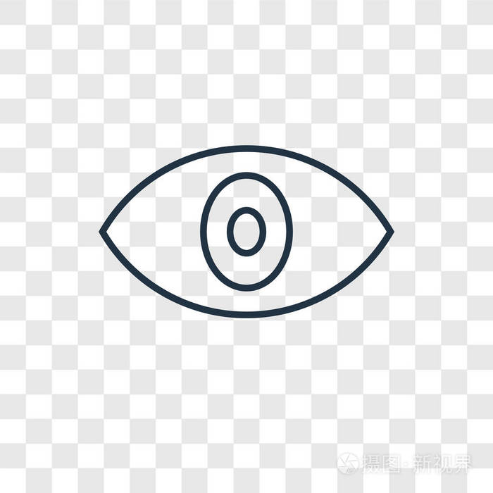 时尚设计风格的眼睛图标. 在透明背景上隔离的眼睛图标.