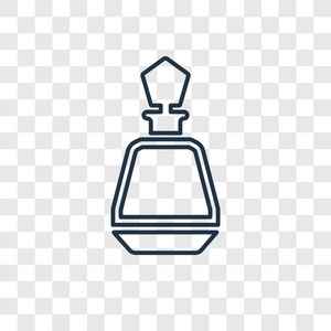 时尚设计风格的香水瓶图标。 香水瓶图标隔离在透明背景上。 香水瓶矢量图标简单和现代平面符号的网站移动标志应用程序UI。 香水瓶图
