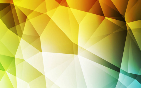 浅绿色黄色矢量低聚纹理。 彩色抽象插图与三角形。 最好的三角设计为您的业务。