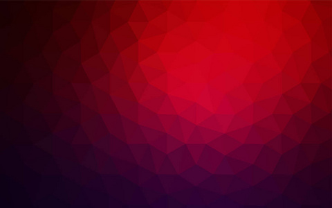 深蓝色红色矢量低聚布局。 具有梯度的多边形抽象插图。 三角形图案为您的设计。
