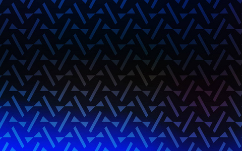 深蓝色矢量背景与线条三角形。 带有三角形形状的闪光抽象插图。 网站的模式。