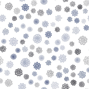 深蓝色矢量无缝覆盖与美丽的雪花。 雪在模糊的抽象背景上有梯度。 名片网站模板。