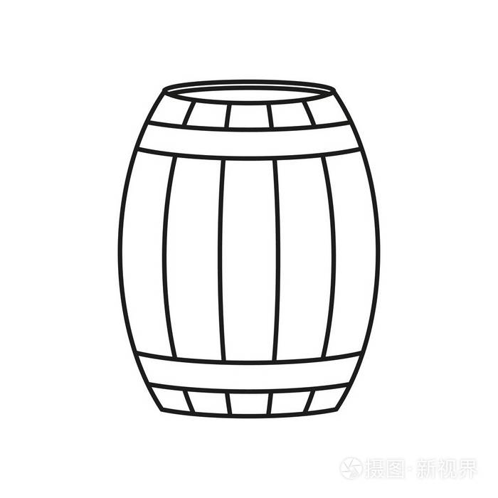 一桶葡萄酒或啤酒图标插画-正版商用图片142ukq-摄图新视界