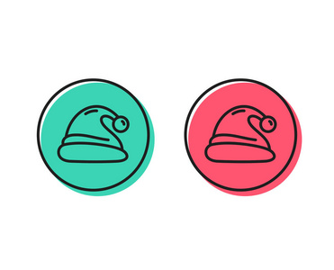 好的或坏的符号. 圣诞帽矢量照片