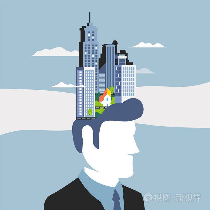 创造力,创意,思维,思维的象征.商人领袖插画-正版商用图片14