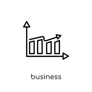 商业业绩图标。 时尚现代平面线性矢量商业表现图标白色背景从细线一般收集可编辑轮廓笔画矢量插图。