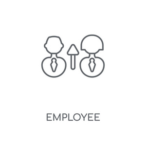 员工线性图标。 员工概念笔画符号设计。 薄图形元素矢量插图轮廓图案在白色背景EPS10。