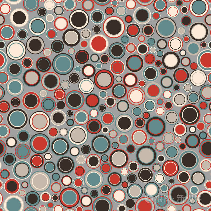 由具有圆形形状和不同颜色的几何图形组成,位于光背景上.