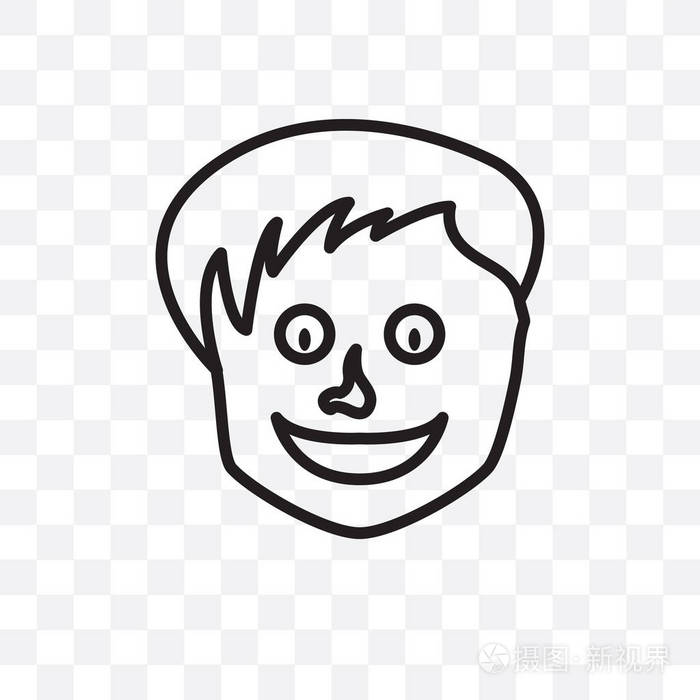 小男孩脸透明概念可用于网络和移动插画-正版商用图片143or5-摄图新