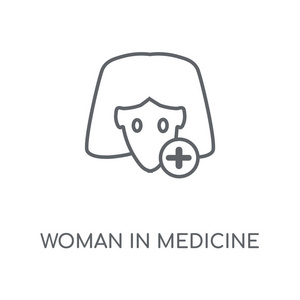 女性在医学概念笔画符号设计.