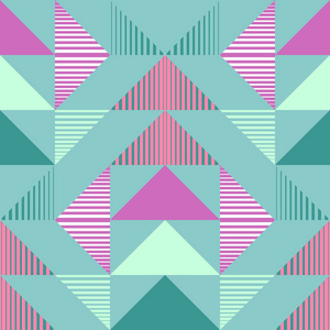 三角形抽象几何色彩鲜艳的凸纹图案背景。适用于头巾头巾和时尚潮流纺织品印花。