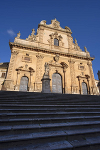 s baroque facade and statues  Cathedral 18th century a.C.