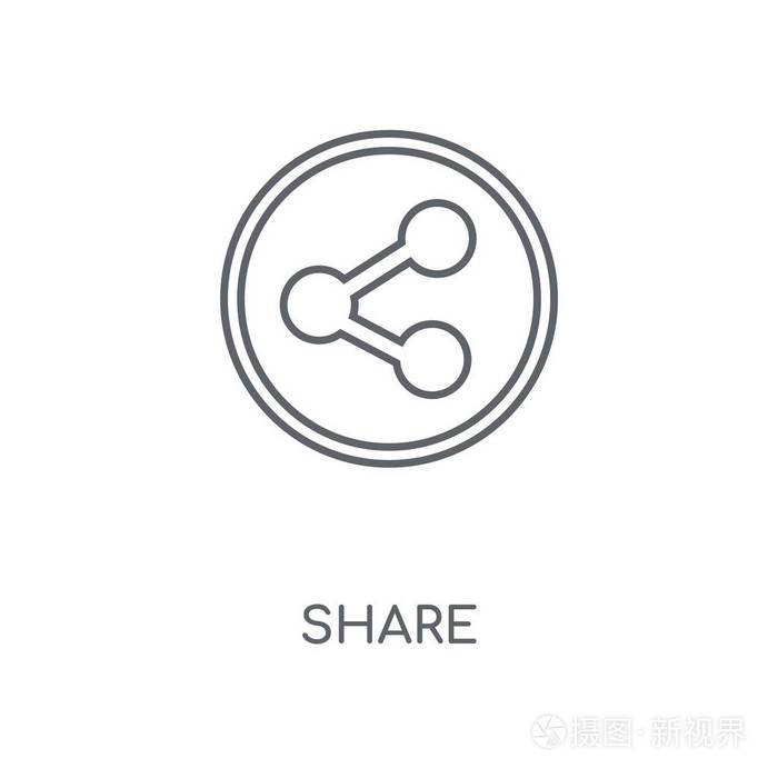 共享线性图标. 分享概念笔画符号设计.