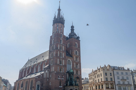 s basilica in main square of Krakow. Church of Our Lady Assumed 