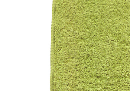绿色织物毛巾背景。 绿色毛巾纹理