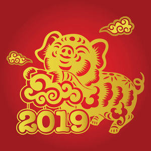中国十二生肖猪剪纸年中国猪年2019年猪年照片