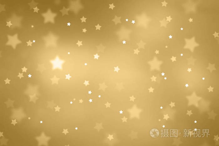 美丽模糊的星星形状bokeh背景.圣诞节和新年假期复印空间贺卡.