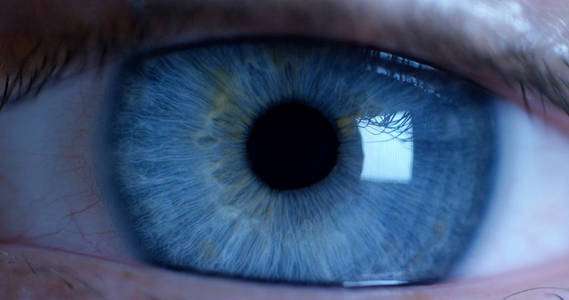 眼睛局部蓝色人眼的宏观镜头照片