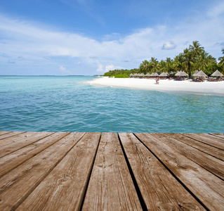 加勒比海梦想，蔚蓝的水和白沙海岸