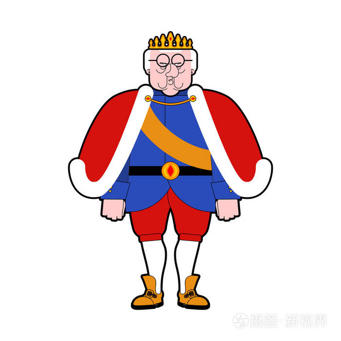 孤独的国王皇室人物地幔和皇冠君主漫画英雄