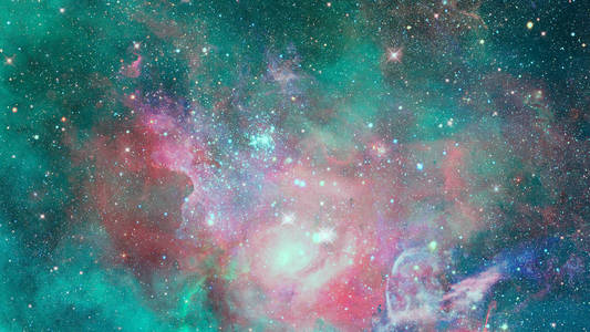 彩色星云和宇宙中开放的星团。 这幅图像的元素由美国宇航局提供。