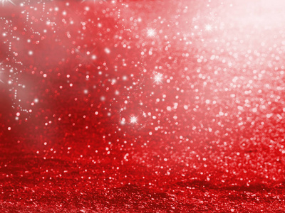 抽象的红色背景彩色模糊的圣诞灯花环