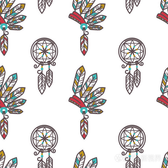 美洲印第安人传统文化符号矢量模式