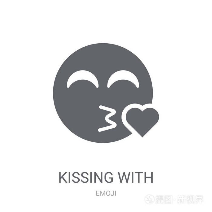 用微笑的眼睛亲吻表情符号.
