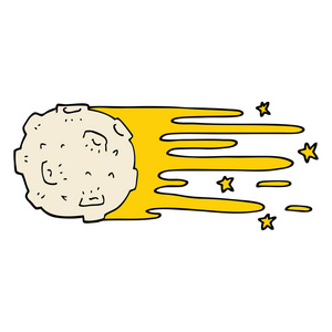 卡通涂鸦飞行小行星照片