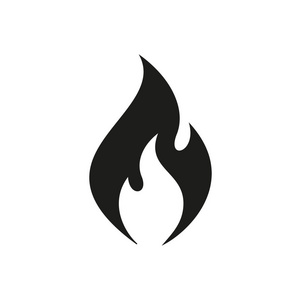 黑白火焰图标矢量插图照片