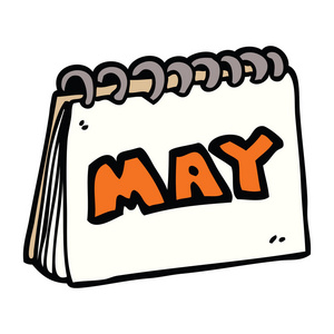 卡通涂鸦日历显示五月图片