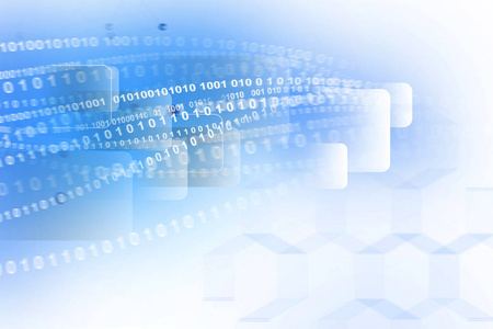 在蓝色和白色背景上有一行代码的沉浸式界面.高科技和未来的概念.