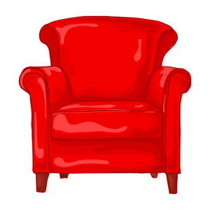 五颜六色的素描软扶手椅。 素描风格的矢量插图。
