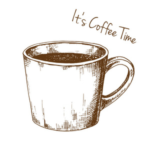 s Coffee Time. Vector illustration of a sketch style.