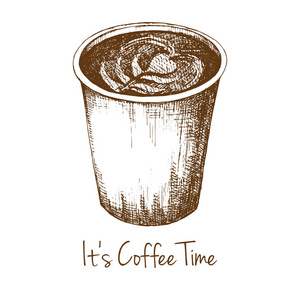 s Coffee Time. Vector illustration of a sketch style.