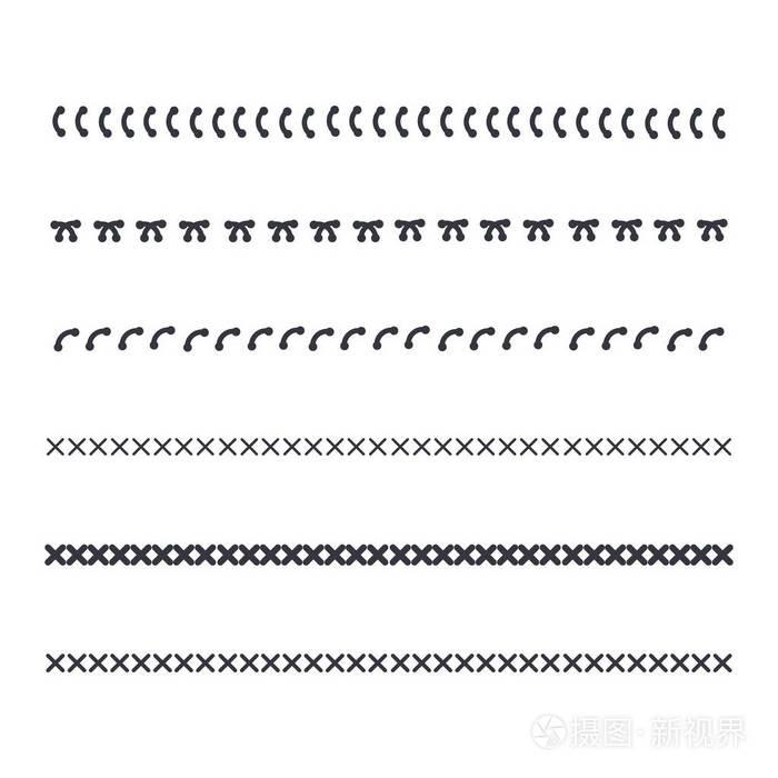 详细缝合矢量图案缝纫接缝图案
