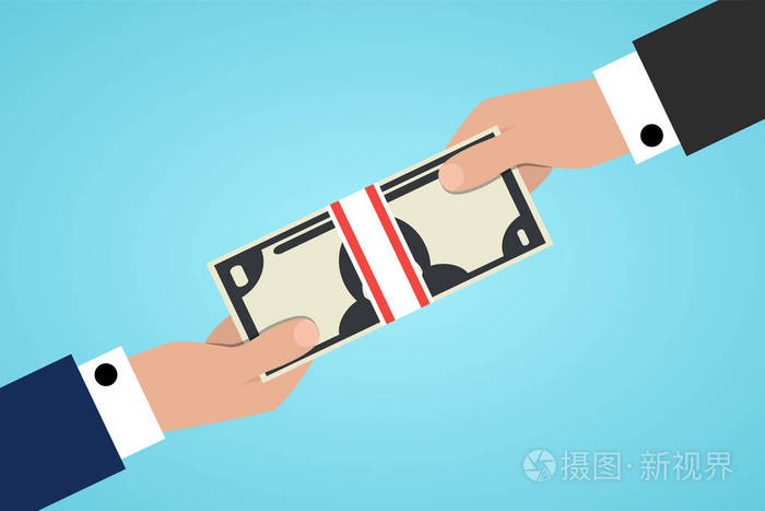 现金投资和储蓄存款,货币周转,贿赂,捐赠,发薪日的财务运作理念.