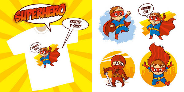 超级英雄人物超级英雄集矢量插画设计