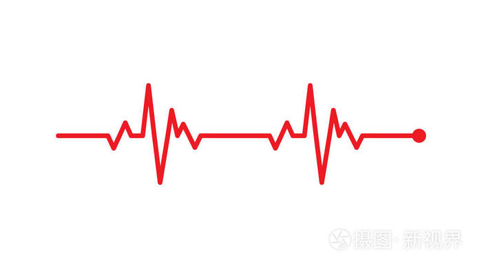 心律心电图ekg信号心搏脉冲线概念设计白底彩照