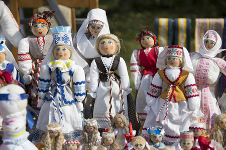 白俄罗斯国家玩偶。碎布玩具