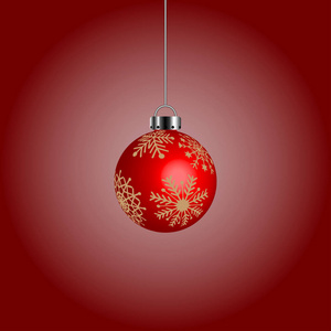 圣诞球红色装饰。 矢量图。