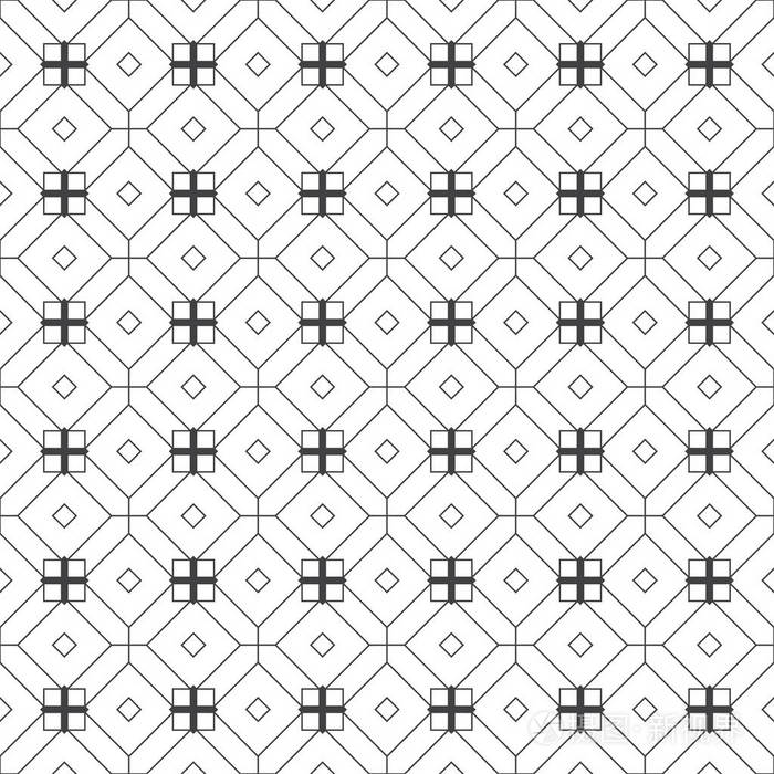 经常重复几何形状,菱形,钻石,多边形,正方形,十字架.
