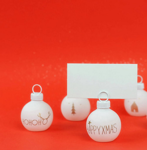 s Christmas balls. Winter holiday concept.Flat lay. Top view. Co