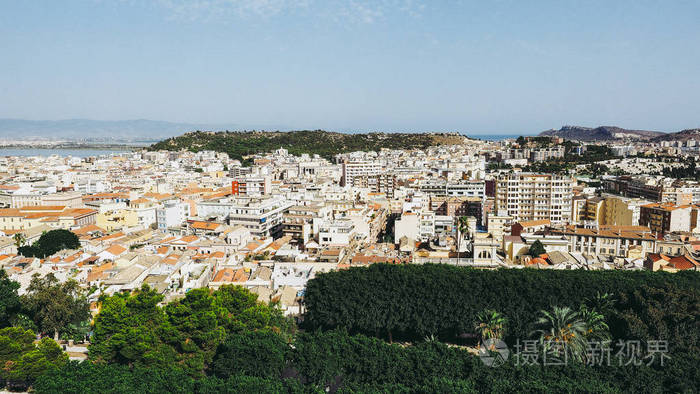 意大利卡利亚里市的鸟瞰图