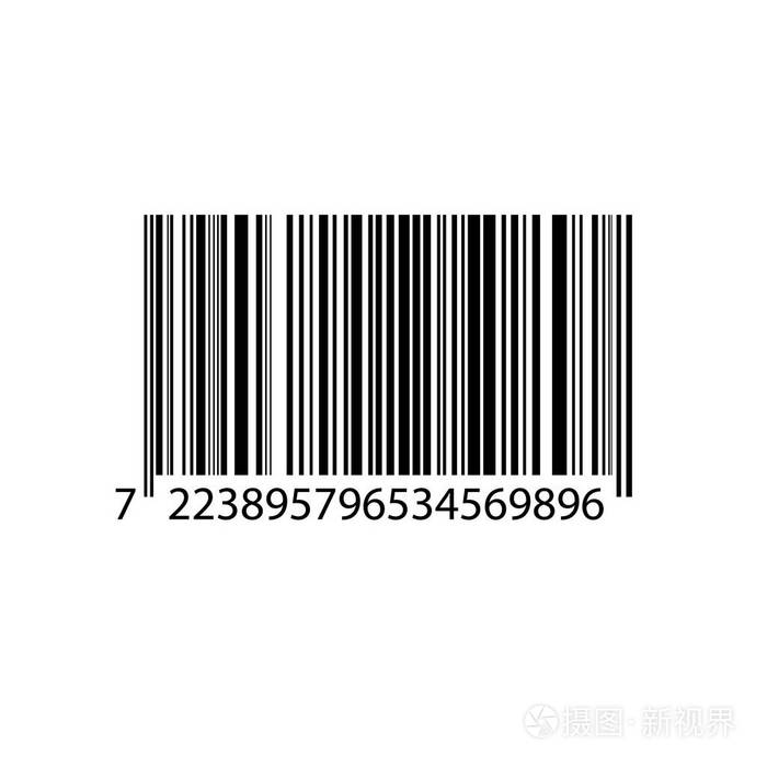 逼真的条形码图标一个现代简单的扁平条形码营销互联网的概念