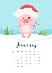 2019猪年月历